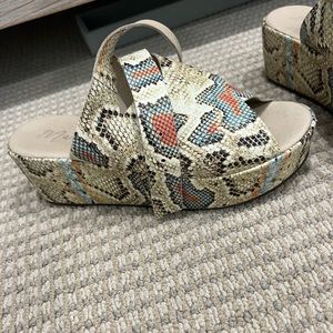 Matisse snake skin Wedges